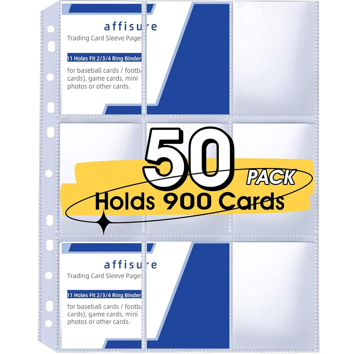 Collector Card Sleeve - 50 Pack 9 Pocket Card Sleeves