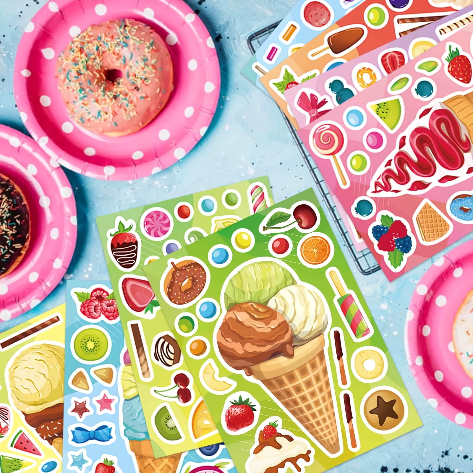 8 Sheets Ice Cream Stickers, C - Sticker Sheet Set avis et prix