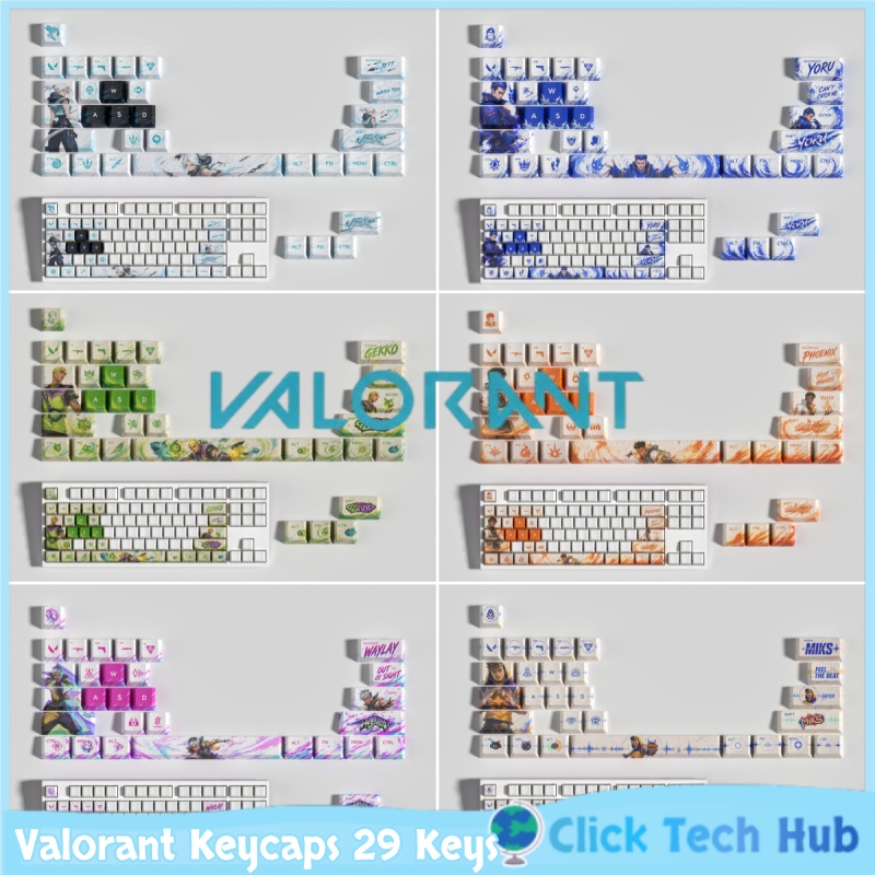 Valorant Keycaps 29 Keys Pbt A - Keycap Artisan Anime avis et prix